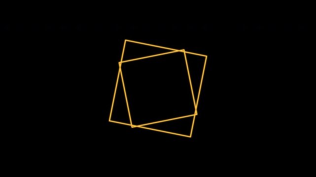 Breathing Square Rotating Line Border, Seamless Loop, Gold Alpha 4K