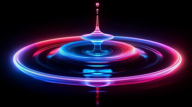 Abstract neon water droplet ripple