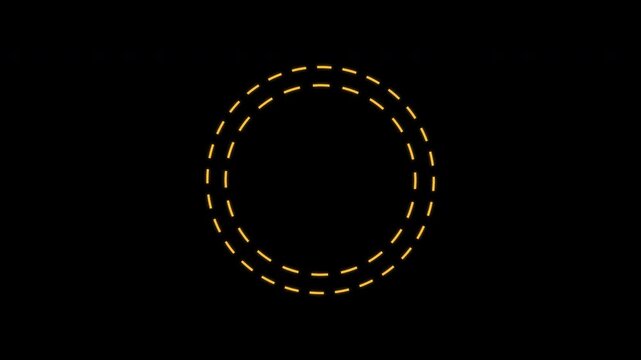 Dashed Ring Rotating Line Frame Border, Seamless Loop, Gold Alpha 4K