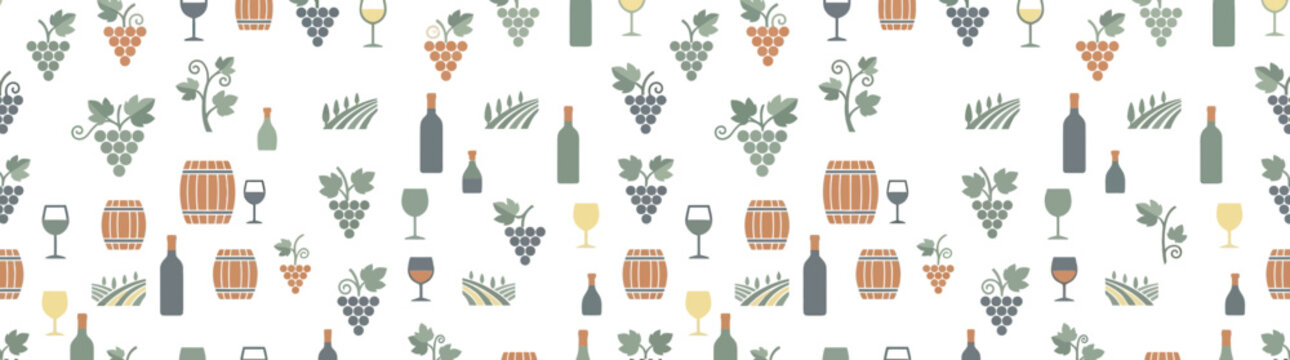 Vineyard Harvest Icons Pattern