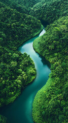 Fototapeta premium Beautiful Natural Landscape Panorama for Travel, Tourism, Eco, and Commercial Advertising Background