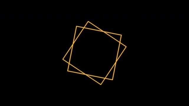 Counter Rotating Star Line Frame Loop, Gold Alpha 4K