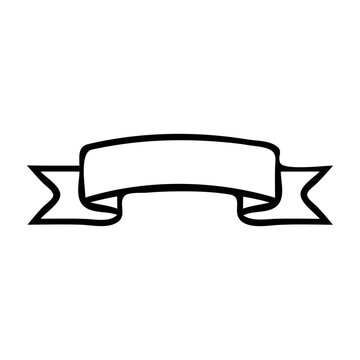 Curved ribbon banner with sharp ends