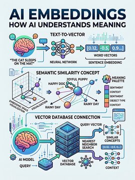 Artificial intelligence embeddings and natural language processing flow