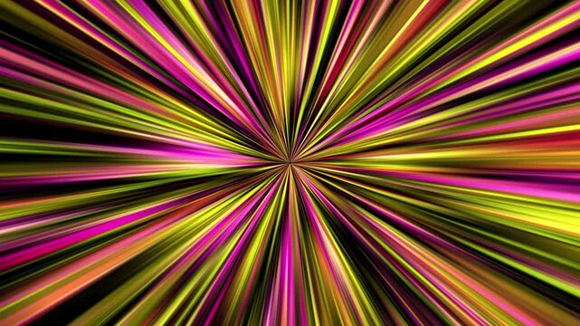 Abstract pink and yellow light rays motion background energy speed fast velocity