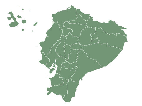 Ecuador Administrative Map with Provinces and Galapagos Islands