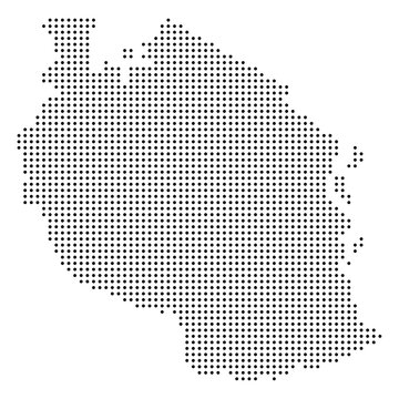 Black Dot Tanzania Map American Country