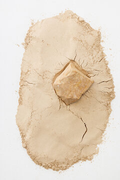 Still Life of Dry Mud Slab with Central Raised Soil Lump