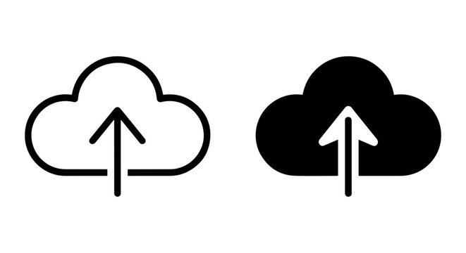 Cloud Upload Icons, Data Transfer Symbols, Digital Storage Vector Graphics, Internet Connectivity