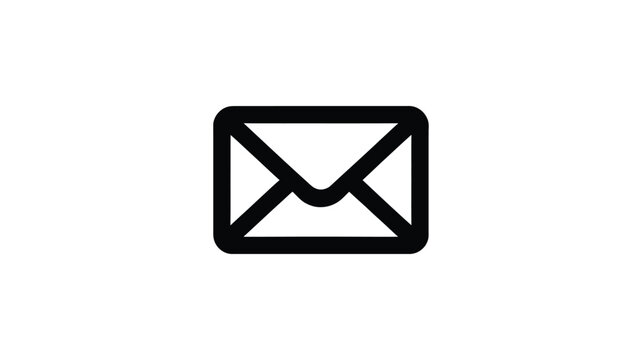 Envelope icon isolated on white background for email and postal communication concept