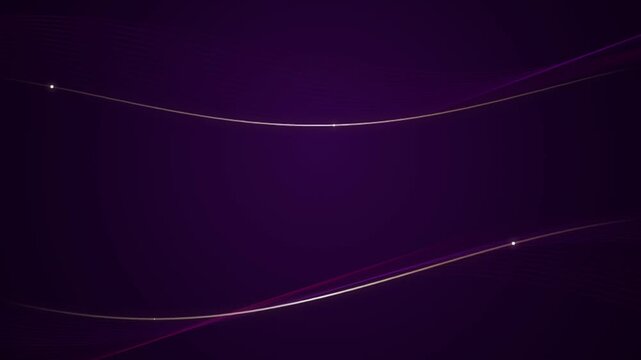 Abstract purple background with flowing light waves and particles