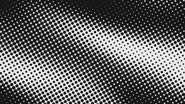 Black and White Halftone Dots Gradient Vector Pattern Comic Pop Art Background