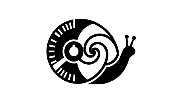 Abstract Snail Icon with Geometric Spiral Shell Design