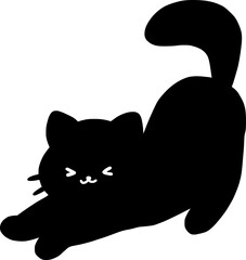 Cute Black Cat Silhouette Illustration © Lembayungvibe