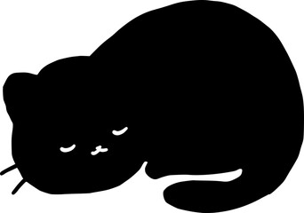 Cute Black Cat Silhouette Illustration © Lembayungvibe