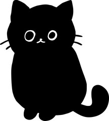 Cute Black Cat Silhouette Illustration © Lembayungvibe