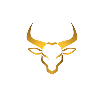 Minimal cow line art vector