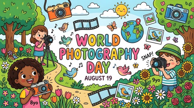 Celebrating world photography day diverse people and equipment for capturing memories