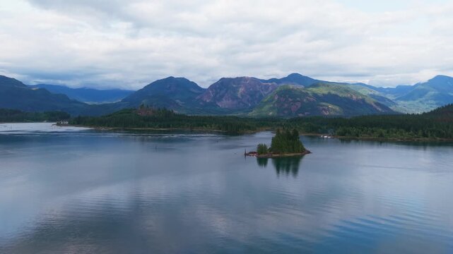 Scenic Aerial View of Stave Lake in British Columbia, Canada