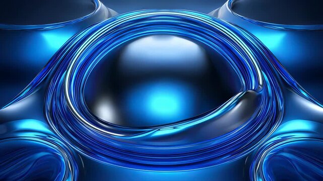 Abstract blue metallic circular design