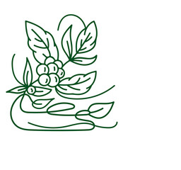 Obraz premium Vector line icon of coffee tree. Coffee plant linear logo. Outline symbol for cafe, bar, shop. Coffeemaking design element for sites.
