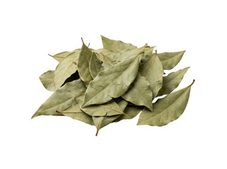 Fototapeta premium Dried bay leaves pile. Aromatic laurel herb for cooking and seasoning food.