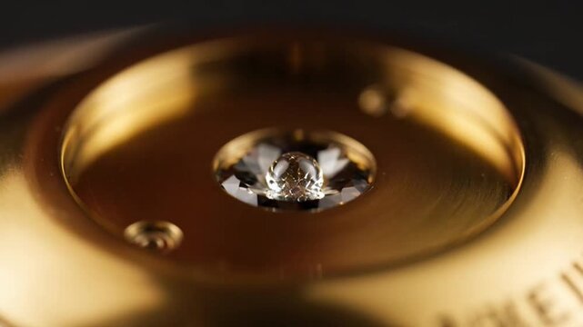 Precision Lubrication of a Mechanical Watch Movement Jewel Bearing.
