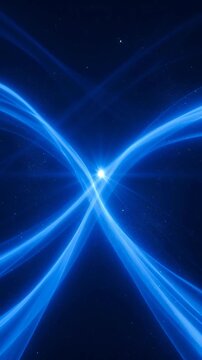 Abstract blue light streaks and glowing particles, flowing energy waves, digital futuristic motion background, high tech atmosphere, elegant motion