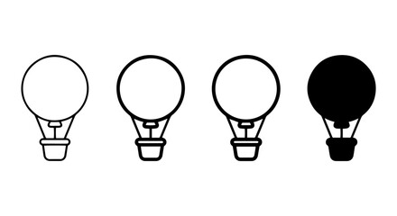 Hot Air Balloon Icons: Simple Vector Graphics for Travel and Adventure Themes © r