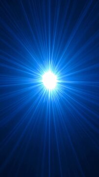 Abstract blue light streaks moving in a radial motion on a dark background, representing digital data transmission and speed