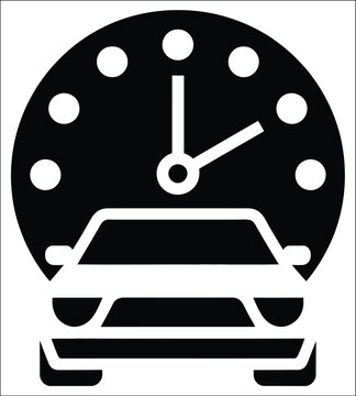 Travel Time Icon Vector Featuring Journey Duration, Route, Navigation, Trip Planning, Travel Time And Direction Symbols, Minimal Vector Illustration For Maps, Transportation Navigation Apps And Travel