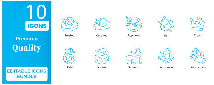Premium Quality Badge Gradient Icons Set