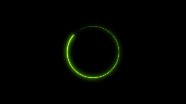 Glowing neon circle frame overlay Border looping animation 4k, Round circle picture frame Blue light moving for overlay element.
