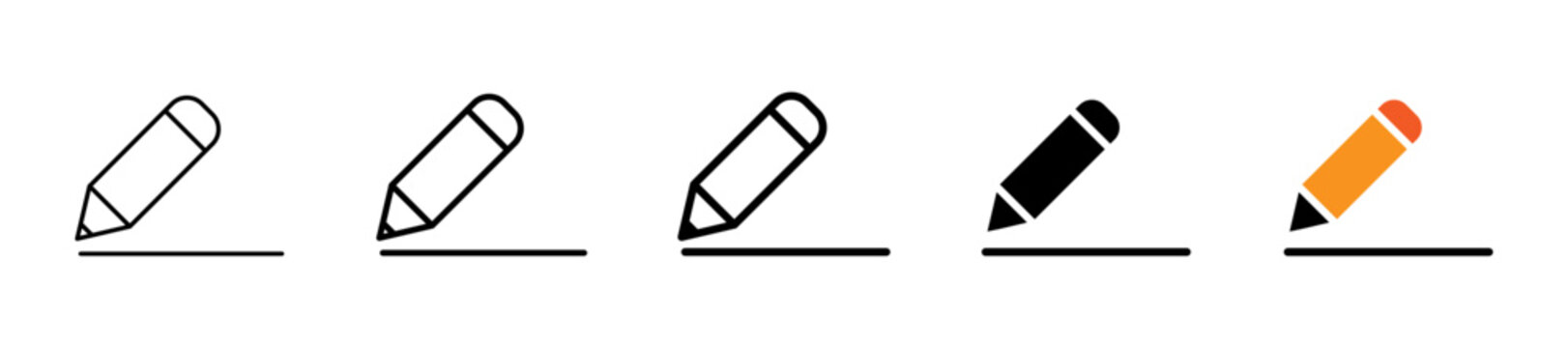 Edit and writing icon with pencil and underline. Symbol of text editing, content creation and document modificatio vector design