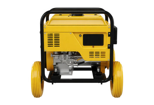 Yellow Portable Generator Isolated Transparent Background