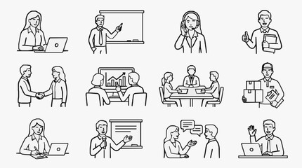 Obraz premium Collaborative Workplace Meetings and Learning Scenes.