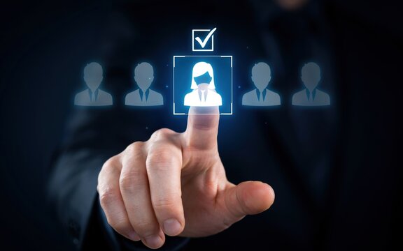 Human resources manager selecting a candidate for a job