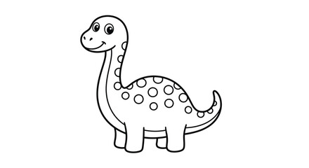 Brachiosaurus dinosaur line drawing on a white background © Sonjita