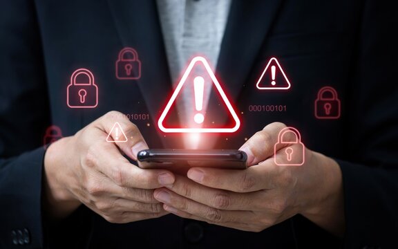 Cyber security and data protection concept with smartphone