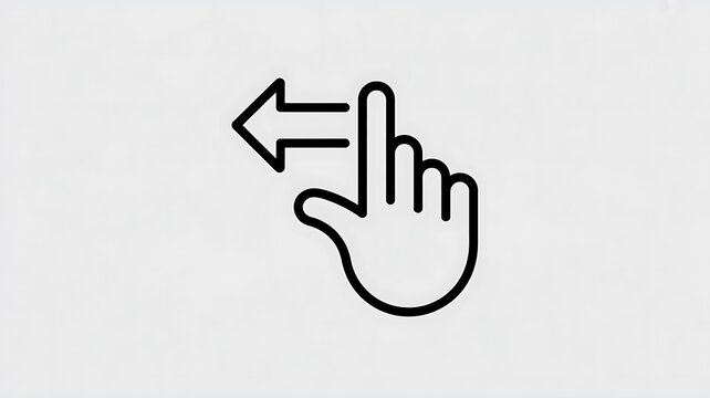 Hand gesture icon showing swipe left motion