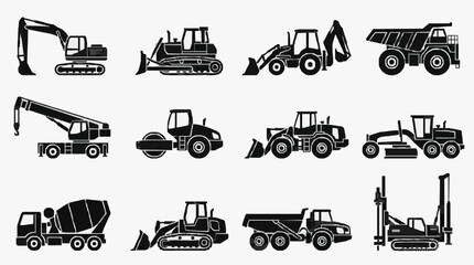 Obraz premium Construction Equipment Lineup Collection.