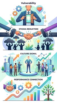 Infographic on corporate culture vulnerability and stigma reduction