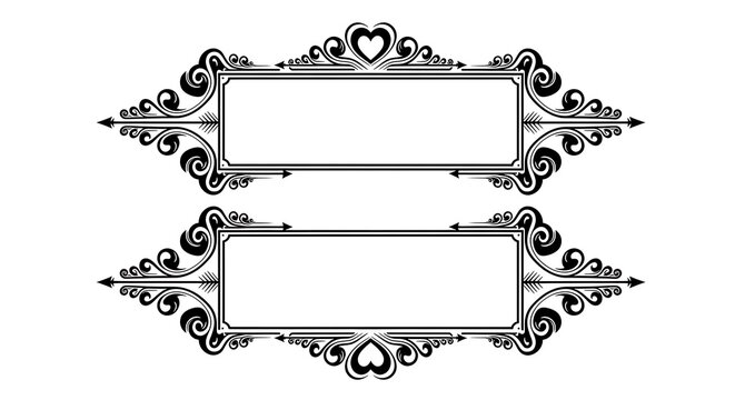 Intricate vintage frames with ornate floral and scrollwork designs for elegant invitations or announcements