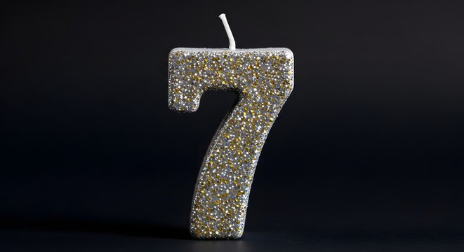Birthday number 7 glitter candle decoration for 7th birthday par