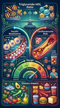 Triglyceride to hdl ratio health infographic on cardiovascular risk