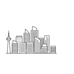 Fototapeta premium Cityscape with modern buildings and tower