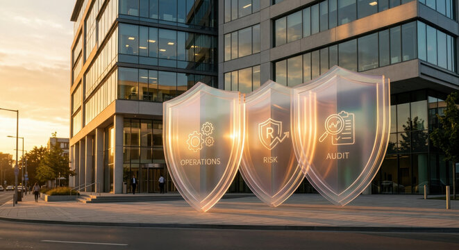 Building shields: internal controls, defense in depth, three lines model reduce risk exposure.