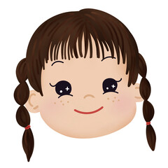 Happy little girl with braid hair