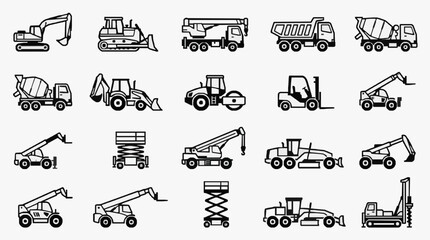 Construction Machinery Lineup Illustration. © sehat