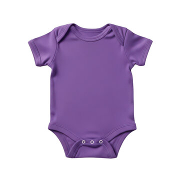 Purple baby bodysuit isolated on transparent background